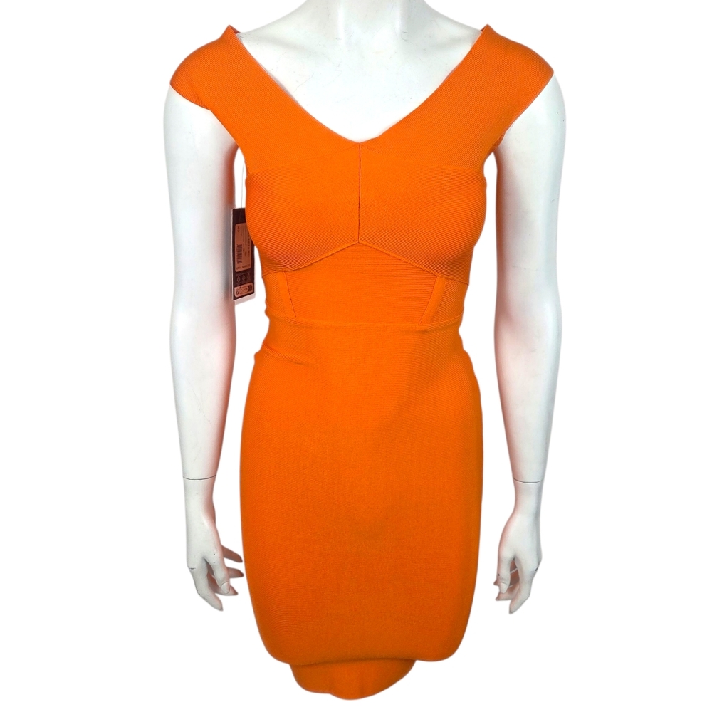 Marciano Guess Bandage Dress Y2K Bodycon NEW Womens XS Orange Cocktail Party